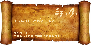 Szadai Győző névjegykártya